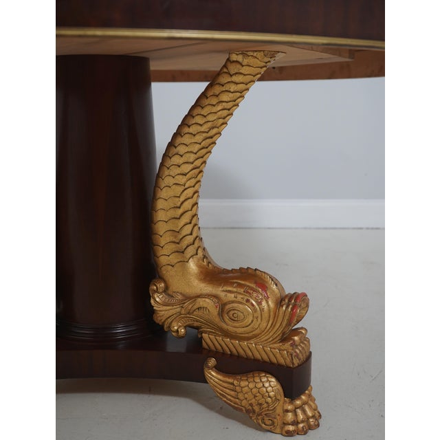 John Widdicomb Round Neoclassical Mahogany Dining Room Table For Sale In Philadelphia - Image 6 of 13