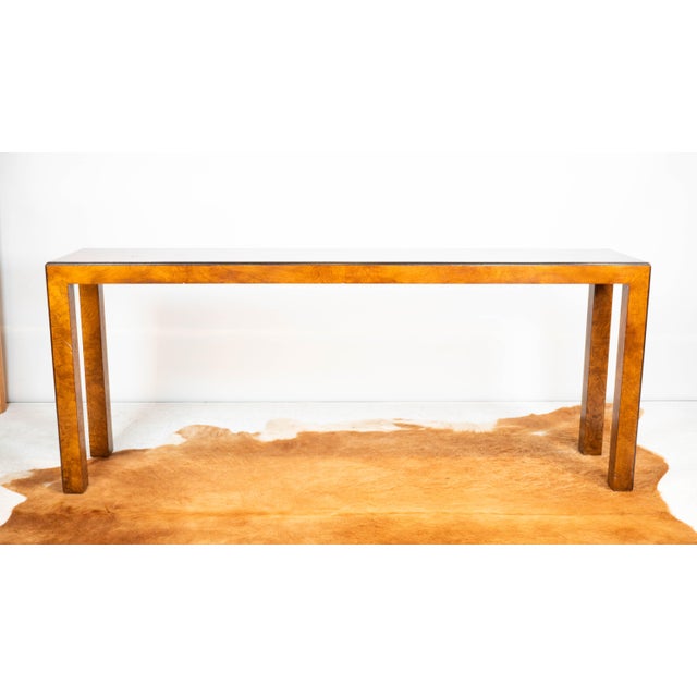 1970s John Widdicomb Parsons Burl Wood Console Table For Sale In Boston - Image 6 of 16