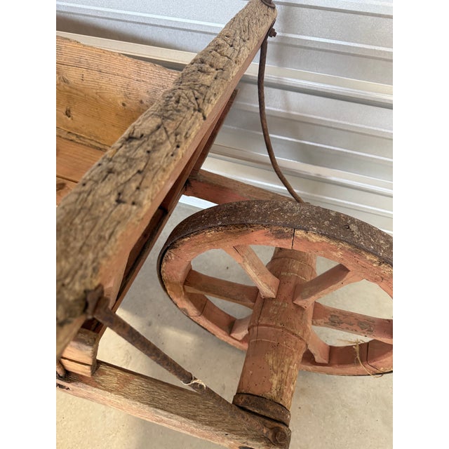 Antique Wheelbarrow in Weathered Salmon Color From England We thought this wheelbarrow would be perfect for the porch or...