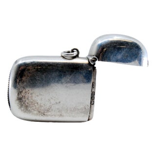 Plain Silver Matchbox with Hinged Lid For Sale