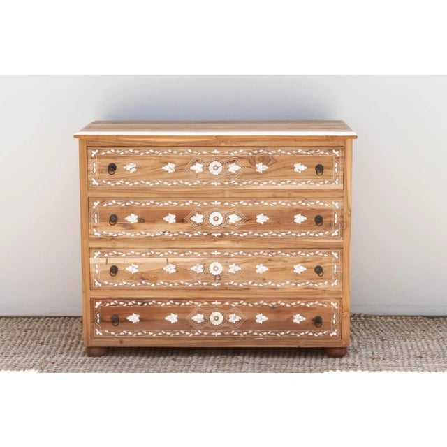 Islamic Mother of Pearl Inlay Damascus Chest of Drawers For Sale - Image 3 of 8