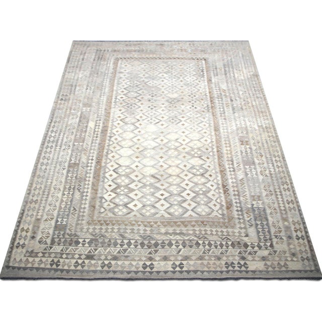 1960s Afghan Maimana Kilim For Sale In Los Angeles - Image 6 of 6