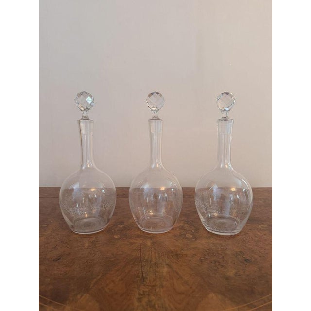 Antique Edwardian Glass Decanters and Silver Plated Stand, 1900, Set of 4 For Sale - Image 4 of 7