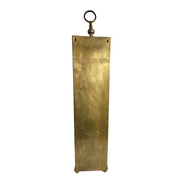 Tommi Parzinger Vintage Edward Alden Brutalist Brass-Tone Metal Wall Curio Shelf Cabinet, Hong Kong, Signed For Sale - Image 4 of 17