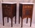 1910s Pair of English Mahogany Nightstands With Carved Floral Doors & Stone Tops For Sale - Image 12 of 18