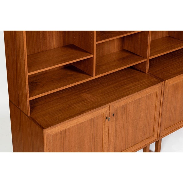 Pair Mid-Century Swedish Modern Teak Bookcase Cabinets, 1960s For Sale - Image 9 of 18