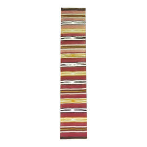 Mid 20th Century Striped Turkish Narrow Kilim Runner 1'9'' X 8'6''