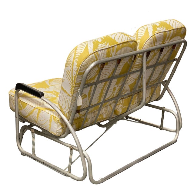 1940s Aluminum Rocking Slider Settee For Sale In Los Angeles - Image 6 of 9