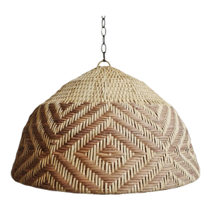 Rattan Diamond Weave Tribal Pendant Light Medium