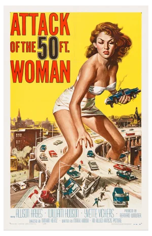 Vintage Attack of the 50ft. Woman Original Us One Sheet Movie Poster, 1958