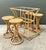 Mid-Century Modern Vintage Rattan High Top Table With Coordinating Stools - Set of 5 For Sale - Image 3 of 17