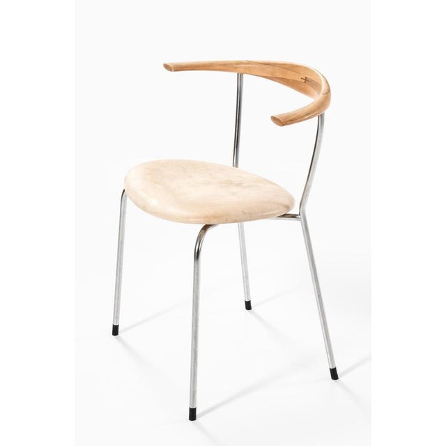 Model JH-701 Armchairs in Birch and Steel attributed to Hans J. Wegner, 1960s, Set of 6 For Sale - Image 10 of 12