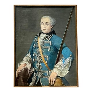 Vintage Boho 18th Century French School Portrait if a Gentleman For Sale