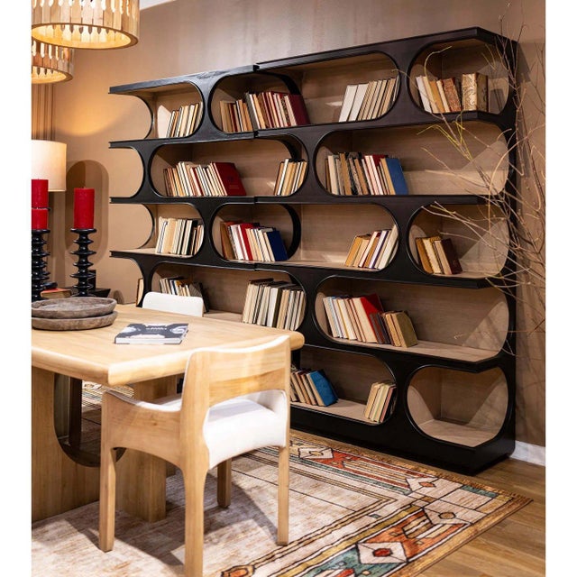 Geometric Mid Century Open Bookcase - Open Box For Sale - Image 9 of 12