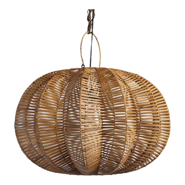 Split Stain Pumpkin Pendant Light 24" For Sale