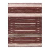 Rug & Kilim’s Contemporary Dhurrie Rug in Brown and White Stripes For Sale