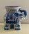 Vintage Ceramic Chinoiserie Blue & White Elephant Plant Stand or Garden Stool For Sale - Image 4 of 12