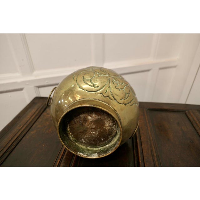Large Victorian Brass Lions Mask Planter For Sale - Image 5 of 8