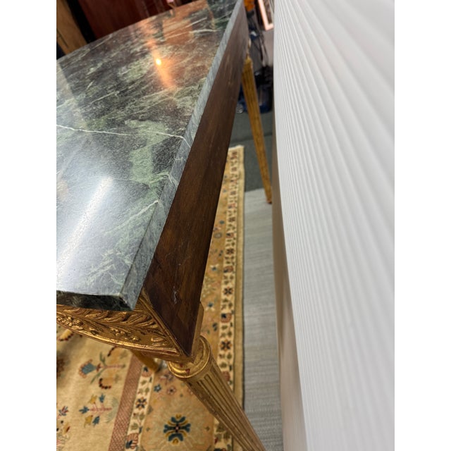 Burton Ching Giltwood Console Table With Marble Top For Sale - Image 4 of 12