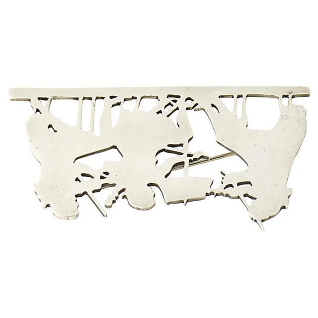 Sterling Silver Victorian Violin Musicians Brooch For Sale - Image 4 of 8