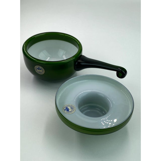 Mid-Century Modern Michael Bang Holmegaard Glasværk Palet Herring Bowl & Egg Cup Set- 2 Pieces For Sale - Image 3 of 10