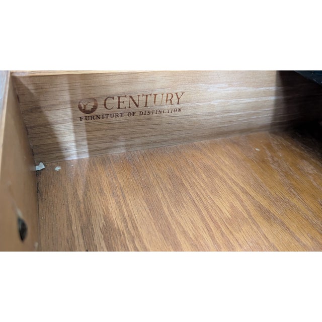 Mid-Century Modern Vintage Century "Chin Hua" Nightstand - Burl Wood & Black Lacquer For Sale - Image 3 of 9