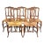Vintage Country French Louis XV Style Rush Seat Dining Chairs — Set of 5 For Sale