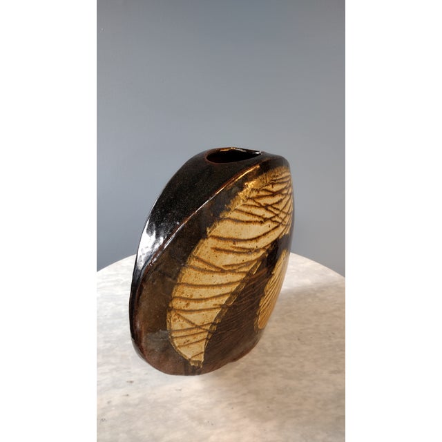 1970s 1970s Large Ceramic Vase by Aleph Hammer For Sale - Image 5 of 17