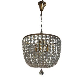 Mid-Century Crystal Chandelier, 1950s For Sale