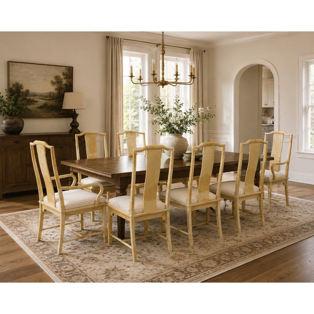 1990s Century Furniture Raymond Sobota Faux Goatskin Dining Chairs- Set of 6 For Sale - Image 14 of 14