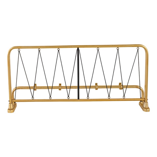 Gold Aluminum Wall Coat Rack with Top Tray and Bottom Hooks, 1950s For Sale
