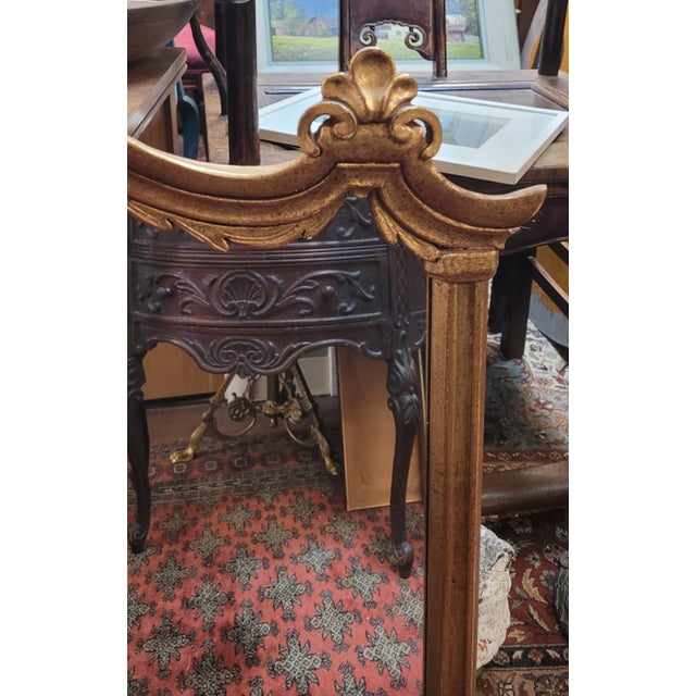 1990s Fine French Rococo Style Gilt Wood Wall or Mantel Mirror For Sale - Image 5 of 10