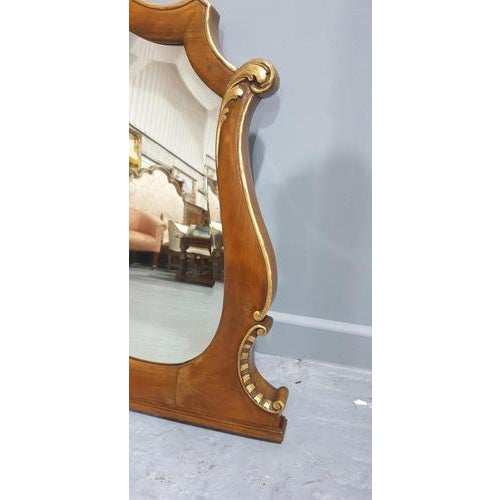 Walnut and Parcel Gilt Overmantle Mirror For Sale - Image 6 of 8