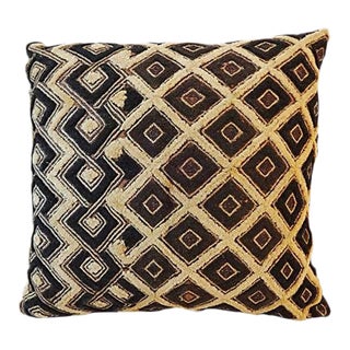 African Embroidered Kuba Textile Pillow For Sale