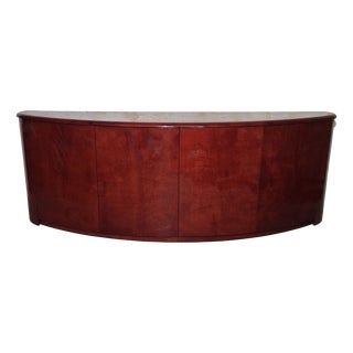 Italian Convex Sideboard in Lacquered Parchment by Aldo Tura For Sale