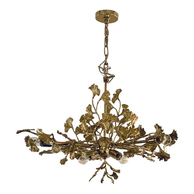 Made Goods Modern Brass Ginkgo Teresa Chandelier For Sale
