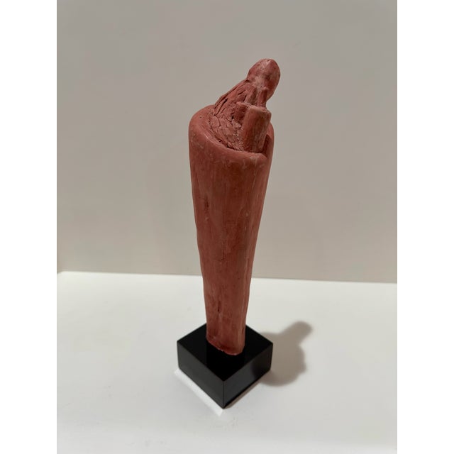 Ceramic 1960s Larry Mohr Signed Terra Cotta Sculpture Abstract Figurative Form on Base For Sale - Image 7 of 9