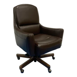 Modern Chocolate Brown Leather Desk Chair