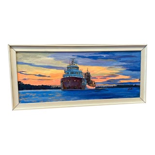 In It's Wake- Original Painting, Framed For Sale