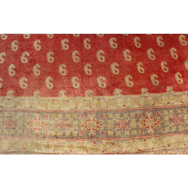 Antique Turkish Oushak Rug With All-Over Design With Red, Light Green and Gold 10'7"x15'0" For Sale - Image 11 of 12