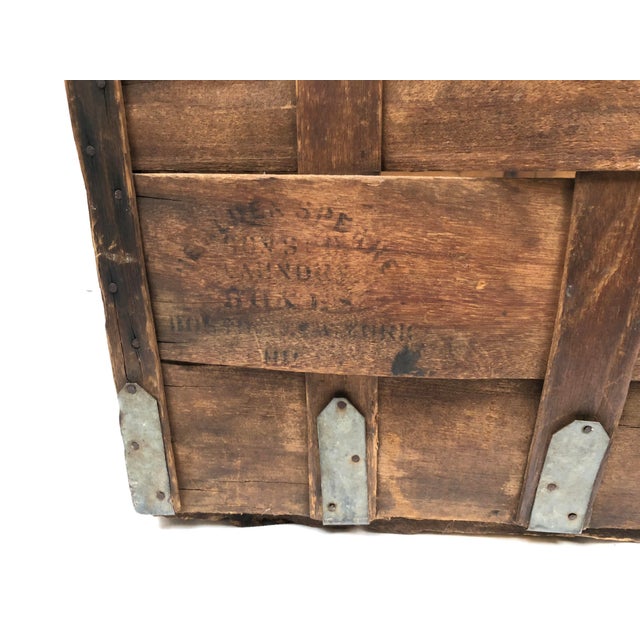 Vintage Woven Wood Industrial Laundry Basket Chairish