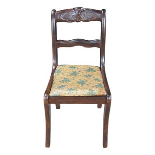 Early 20th Century Antique Duncan Phyfe Style Mahogany Rose Carved Child or Doll Size Accent Chair For Sale