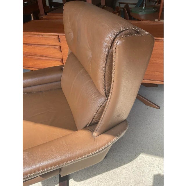 Mid-Century Modern Danish Bison Leather Armchair For Sale - Image 9 of 18