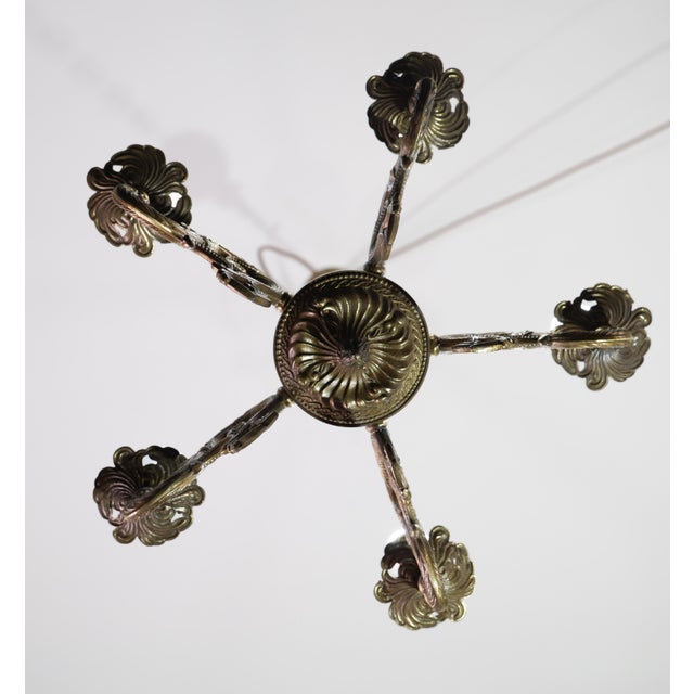 Vintage Brass Chandelier, 1960s For Sale - Image 11 of 14