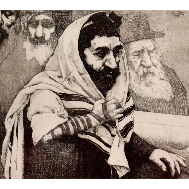 Charles Bragg Charles Bragg The Reading Of The Torah C. 1970 Reproduction Print For Sale - Image 4 of 8