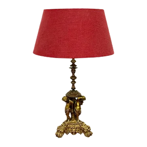 Gilded Bronze Table Lamp with Musical Putti