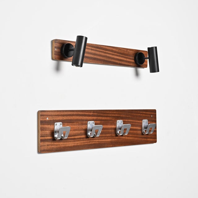Pierre Guariche: Coat Rack and Lights for La Plagne Ski Resort, 1968 by Pierre Guariche, 1960s, Set of 2 For Sale - Image 6 of 18