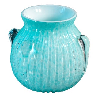 Murano Glass Bullicante Vase, 1970s For Sale
