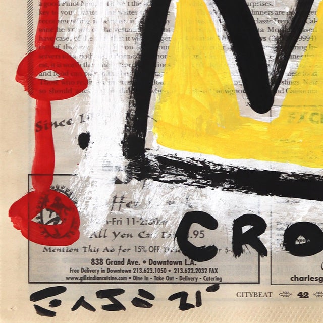 Two Kings Walk in - Original Pop Street Art Acrylic Painting on Newspaper by Gary John For Sale - Image 4 of 6