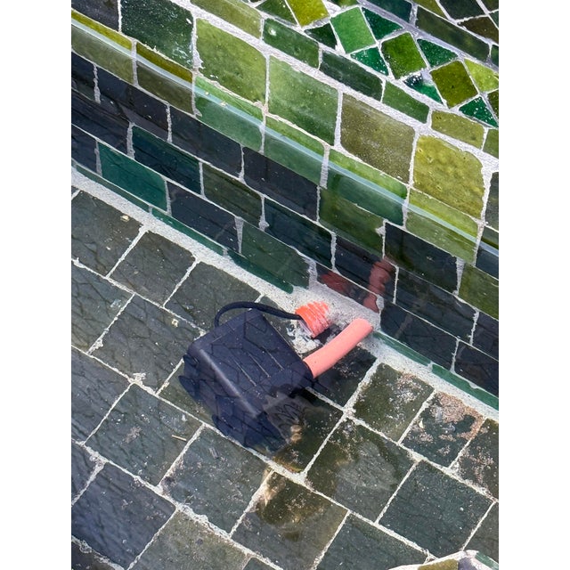 Emerald Emerald Green Arched Mosaic Vintage Wall Fountain For Sale - Image 8 of 8